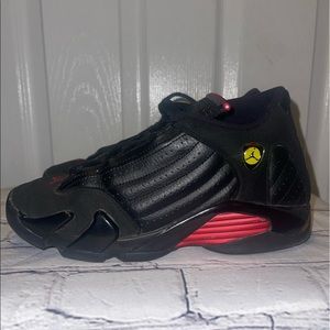 Jordan 14, Kids Size 5.5Y, Black and Red